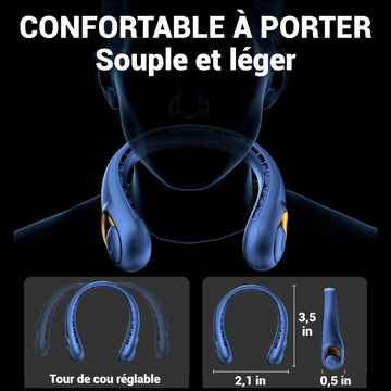 Ventilateur de cou sans pales 4000mah 3800-5800rpm réglable 3 vitesses réglable ventilateur portable éventail de cou silencieux